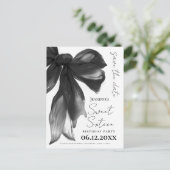 Carte Postale Black Bow Coquette Sweet 16 Save the Date (Debout devant)
