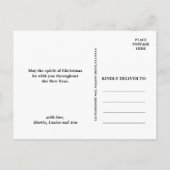 Carte Postale Black Buffalo Plaid Photo Holiday (Dos)