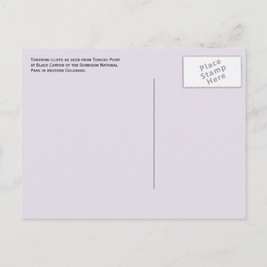 Carte Postale Black Canyon of the Gunnison Parc national (Dos)