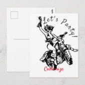 Carte Postale Black Cat Biker Babe Thunder_Cove (Devant / Derrière)