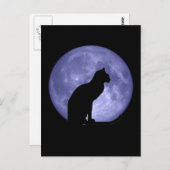 Carte postale Black Cat Blue Moon (Devant / Derrière)
