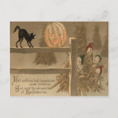 Carte Postale Black Cat Jack-o'-lantern Citrouille Haystack (Devant)