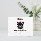 Carte Postale Black Cat Meow-A-Ween (Debout devant)