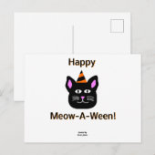 Carte Postale Black Cat Meow-A-Ween (Devant / Derrière)