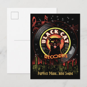 Carte postale Black Cat Records – Vinyle de club d