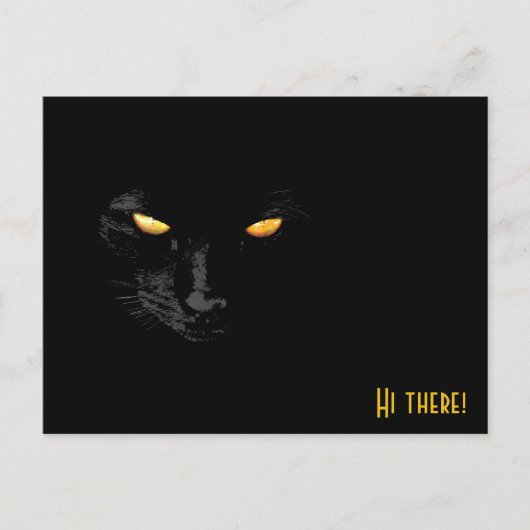 Carte Postale Black Cat salue drôle personnalisable (Devant)