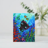 Carte postale Black Cat Scuba Dive Poisson Marine  (Debout devant)
