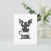 Carte Postale black cat with monster wings - choose back color (Debout devant)