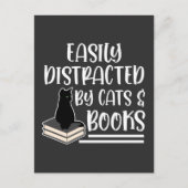 Carte Postale Black Cats Books Reader Kitten addicted Bookworm (Devant)