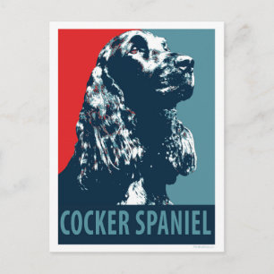 Carte Postale Black Cocker Spaniel Hope Chien Pop Art