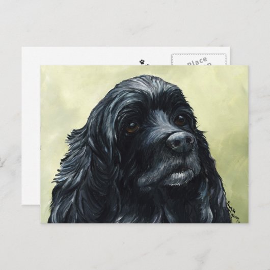 Carte postale Black Cocker Spaniel Original Chien  (Devant / Derrière)