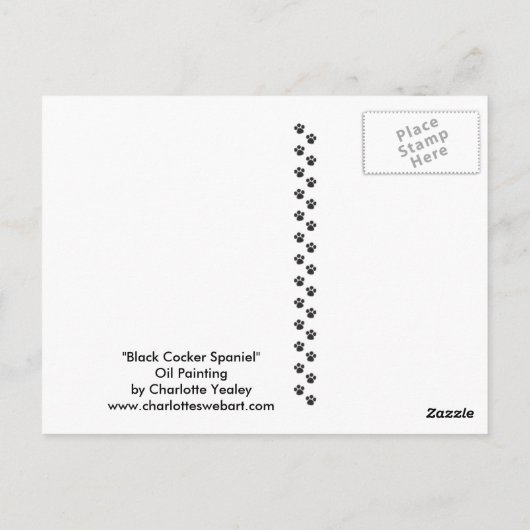 Carte postale Black Cocker Spaniel Original Chien  (Dos)