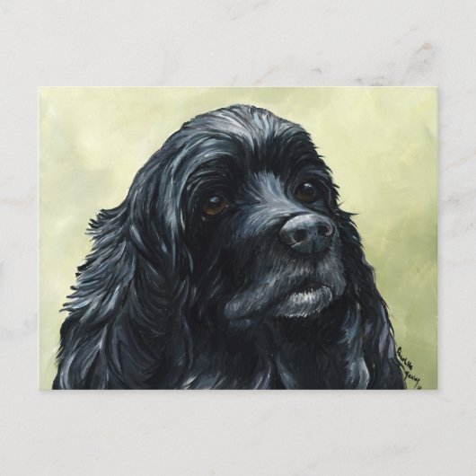 Carte postale Black Cocker Spaniel Original Chien  (Devant)