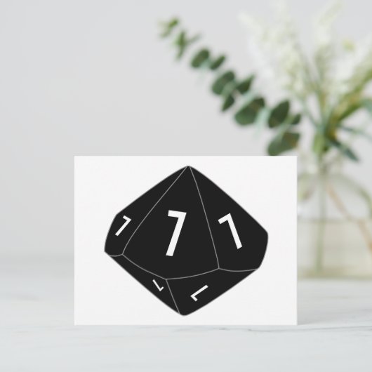 Carte postale Black D10 Dice Table Number (Debout devant)