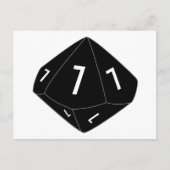 Carte postale Black D10 Dice Table Number (Devant)