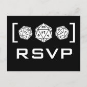 Carte postale Black D20 Dice Gamer RSVP (Devant)
