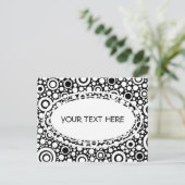 Carte Postale Black Dots & Circles Grid + your backgr. & (Debout devant)