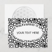 Carte Postale Black Dots & Circles Grid + your backgr. & (Devant / Derrière)