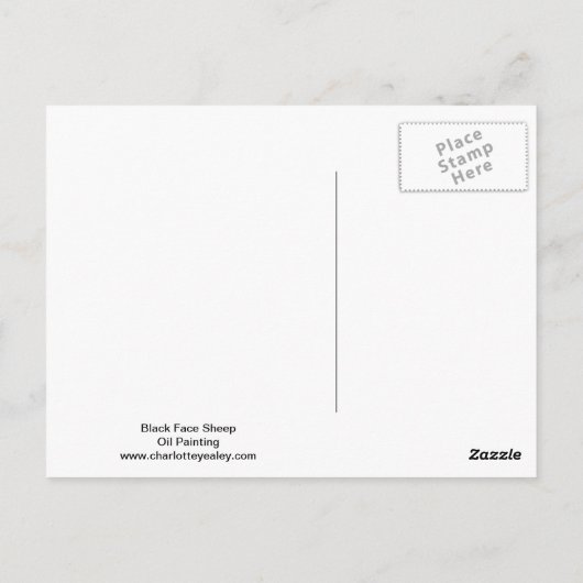 Carte postale Black Face Sheep Art (Dos)