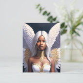 Carte Postale Black Femme Angel Blanc ailes Art (Debout devant)