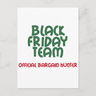 Carte Postale Black Friday Team : Officiel Chasseur de négociati