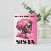 Carte Postale Black Girl Magic Anniversaire Sista Melanin Femme (Debout devant)