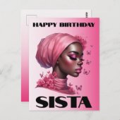 Carte Postale Black Girl Magic Anniversaire Sista Melanin Femme (Devant / Derrière)
