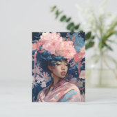 Carte Postale Black Goddess Queen Rose Bleu Imaginaire Art (Debout devant)
