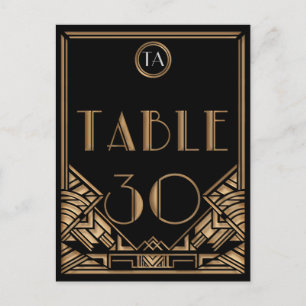 Carte Postale Black Gold Art Déco Gatsby Style Tableau Numéro 30