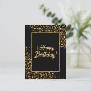 Carte postale Black Gold & Jewel Leopard