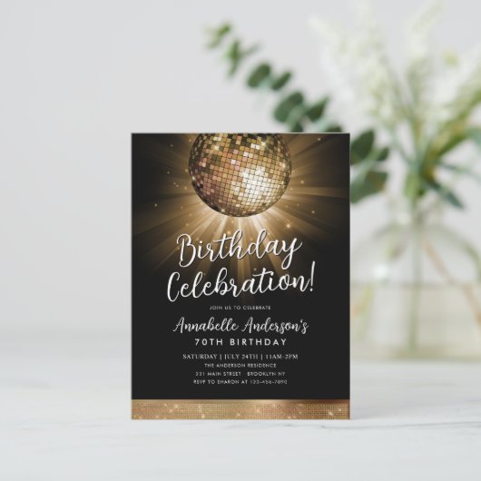 Carte Postale Black Gold Parties scintillant les années 70 Party (Debout devant)