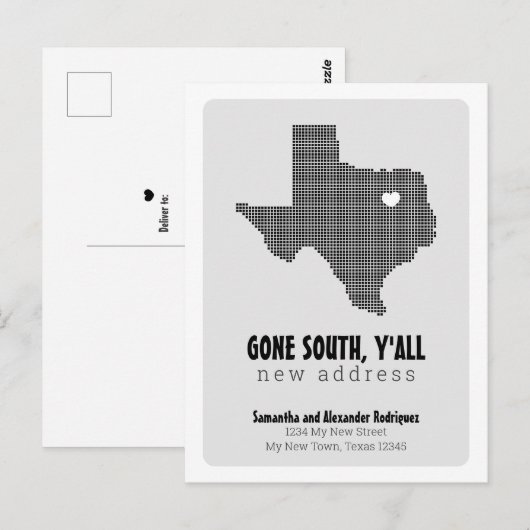 Carte Postale Black Gone South, Y'all Moving (Devant / Derrière)
