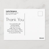 Carte Postale Black Graduation Gold LetteringMerci (Dos)