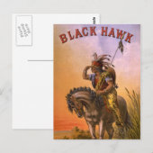 Carte Postale Black Hawk Amérindien (Devant / Derrière)