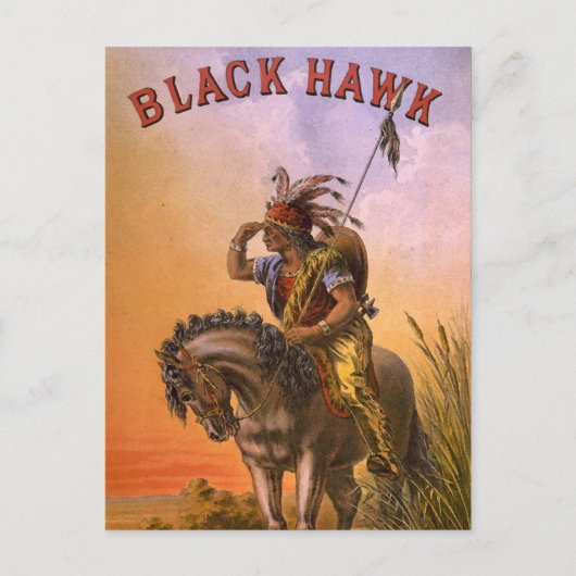Carte Postale Black Hawk Amérindien (Devant)