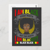 Carte Postale Black Histoire Mois Noir Chaque mois Femme (Devant / Derrière)
