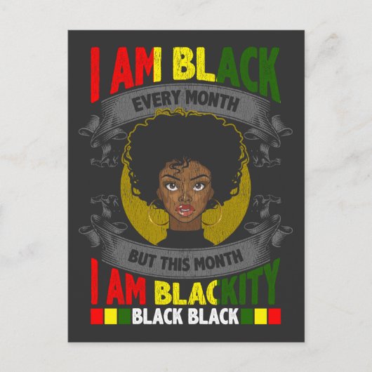 Carte Postale Black Histoire Mois Noir Chaque mois Femme (Devant)