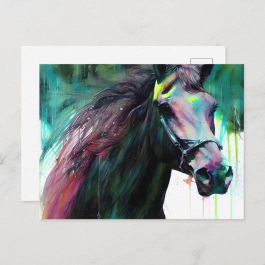 Carte postale Black Horse (Devant / Derrière)