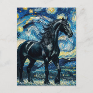 Carte Postale Black Horse Van Gogh