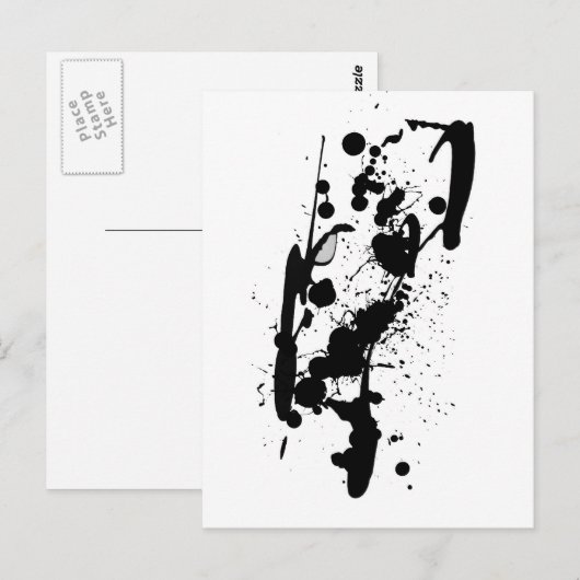 Carte Postale Black Ink Splash (Devant / Derrière)