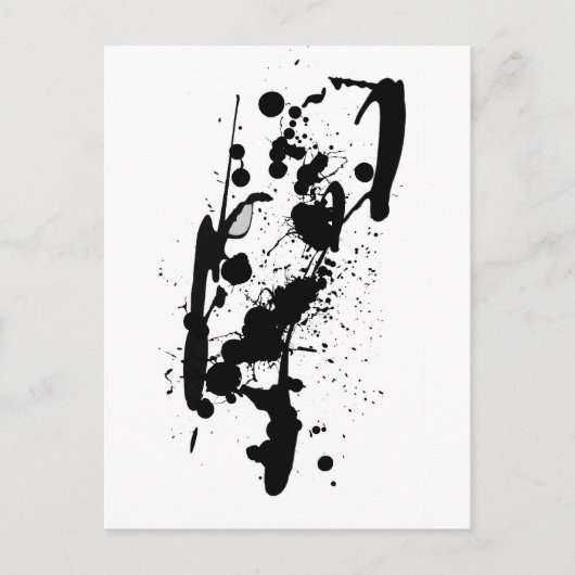 Carte Postale Black Ink Splash (Devant)