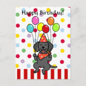 Carte Postale Black Lab Puppy Ballots d'anniversaire (Devant)