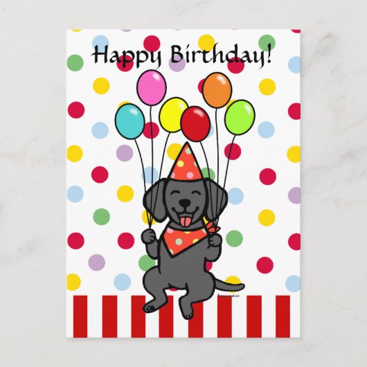Carte Postale Black Lab Puppy Ballots d'anniversaire (Devant)