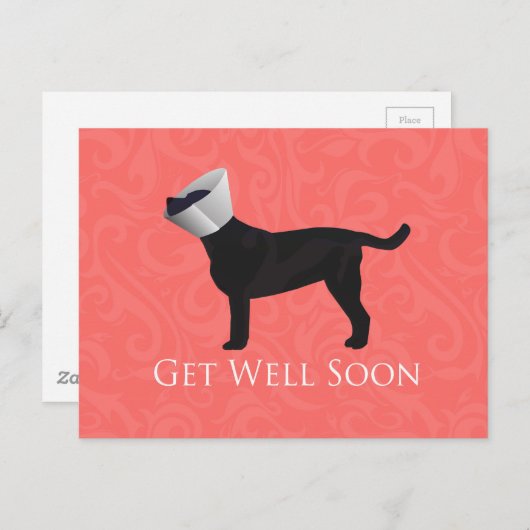 Carte Postale Black Lab S'En Sortir Bientôt Design (Devant / Derrière)
