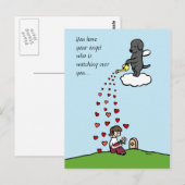 Carte Postale Black Labrador Angel avec amour (Devant / Derrière)
