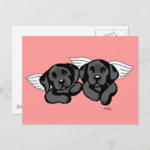 Carte Postale Black Labrador Angels (Rainbow Bridge) (Devant / Derrière)