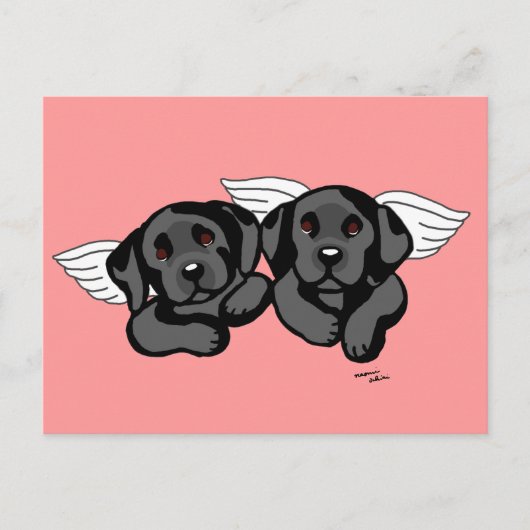 Carte Postale Black Labrador Angels (Rainbow Bridge) (Devant)