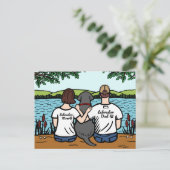 Carte Postale Black Labrador et maman et papa (Debout devant)