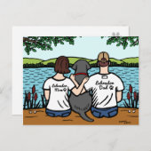 Carte Postale Black Labrador et maman et papa (Devant / Derrière)