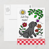 Carte Postale Black Labrador & Green (Devant / Derrière)